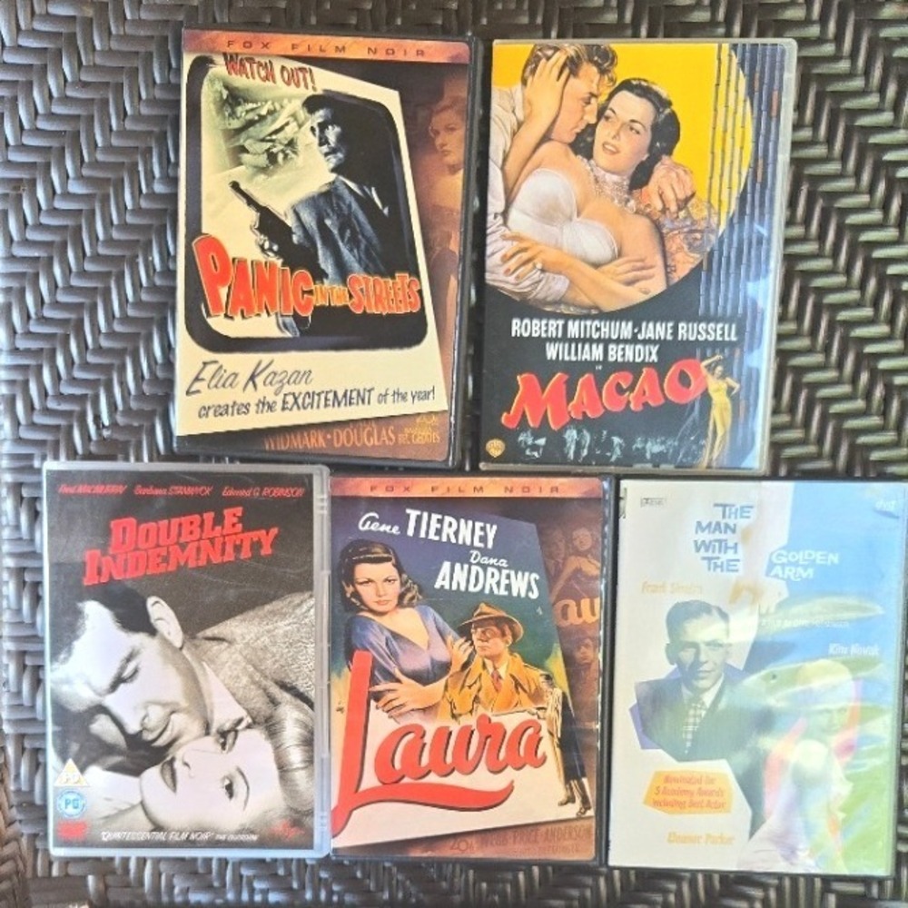 Classic Film Noir DVD Collection Lot (5 Movies) Double Indemnity Laura Macao